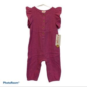Cat & Jack Pink Baby Girls Gauze Romper NWT